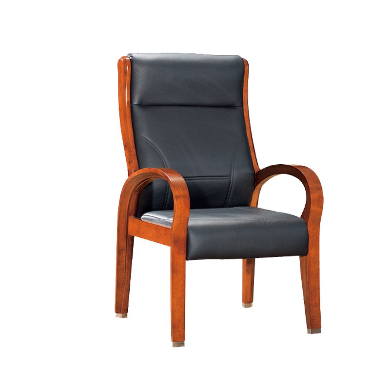 优百丽 SH-239 橡胶木椅 办公家具 办公椅 皮艺老板椅 实木四脚椅 电脑椅会议椅 皮料色彩可定制