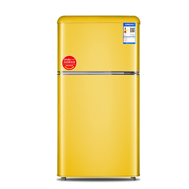 夏新(AMOI) BCD-72F118柠檬黄 72L 小型双门家用电冰箱 宿舍冷冻冷藏复古节能轻音