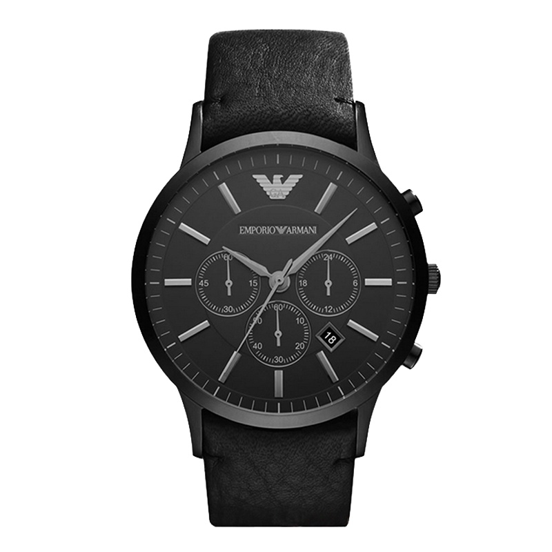 阿玛尼（Emporio Armani ）手表男士石英欧美三眼带日历运动男士石英表 腕表 AR2461