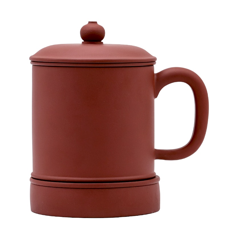 常生源 紫砂杯办公茶杯子 宜兴内胆过滤底槽清五件杯尚仕杯500ml