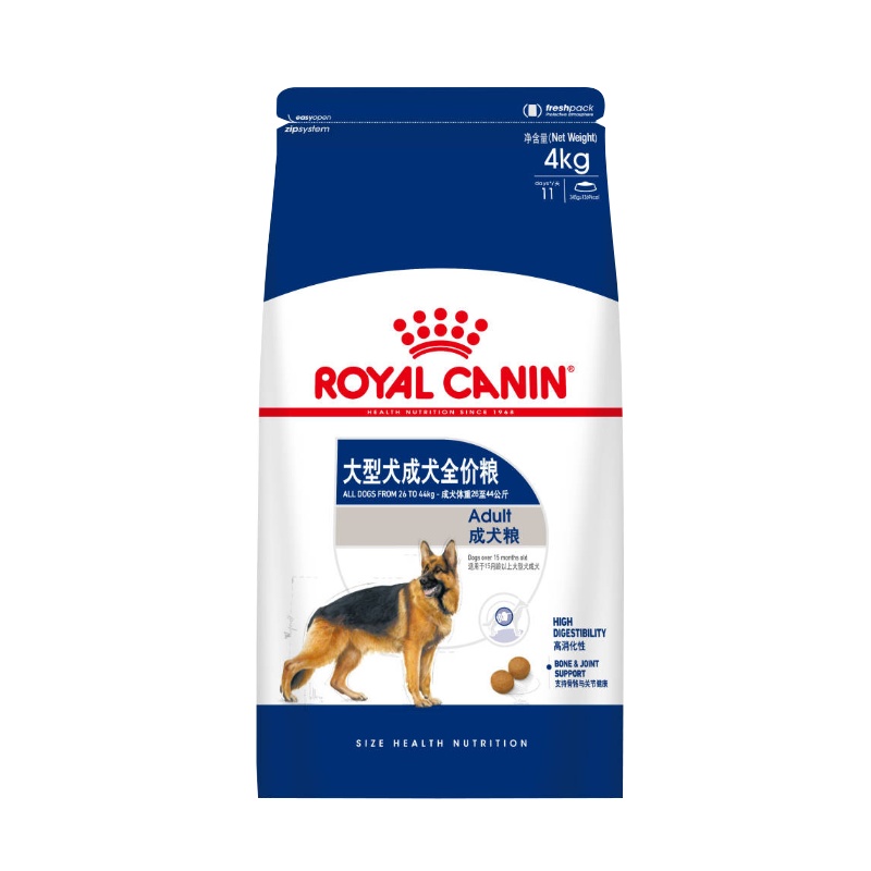 ROYAL CANIN 皇家狗粮 GR26大型犬成犬狗粮 15月龄以上 全价粮 4kg 金毛拉布拉多阿拉斯加秋田马犬