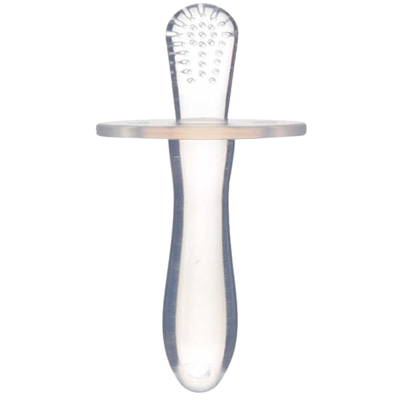 三只海狸婴儿硅胶磨牙棒 透明 固齿器 牙胶 牙刷 舌苔牙刷 不含双酚A 0 3 6 12个月 柔软 咬牙胶 宝宝牙刷