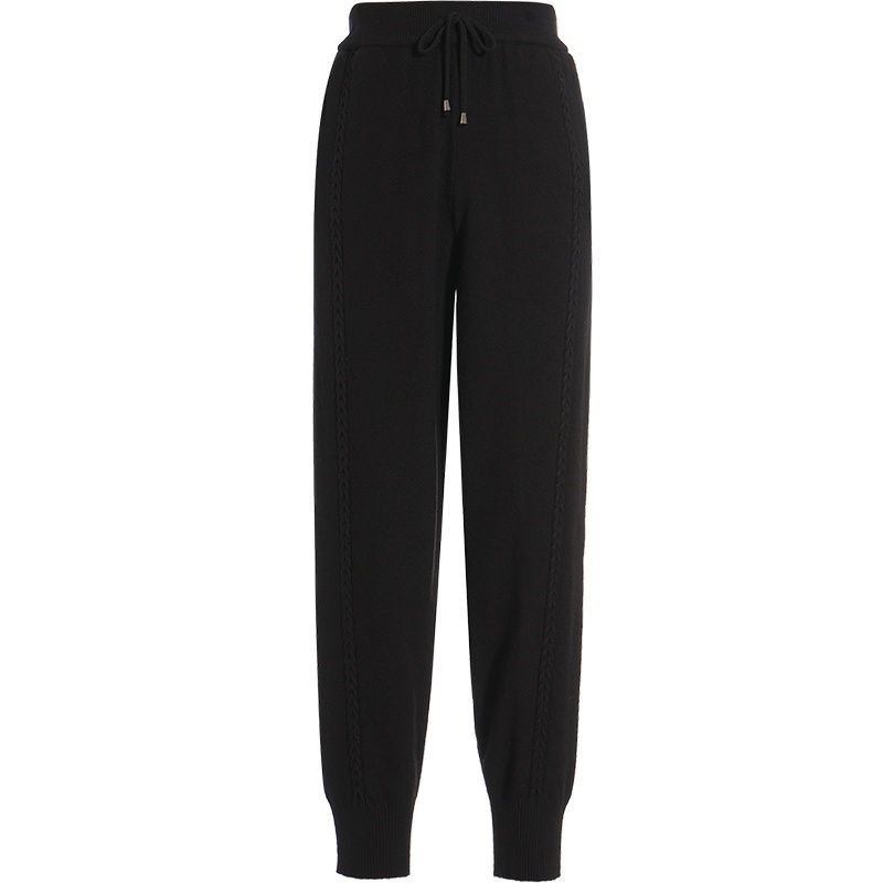 OUNIXUE欧昵雪 | [松紧高腰针织哈伦裤]秋冬季时尚百搭运动裤九分休闲裤女