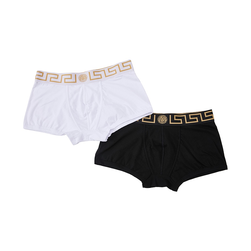 19ss新品 VERSACE 范思哲 男士内裤平角裤 黑白色两条装 字母美杜莎logo 不退不换
