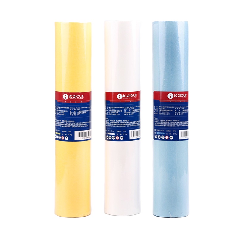 得力(deli)拷贝纸A3图纸透明纸画画临摹纸建筑设计美术绘画图纸卷 18寸白色