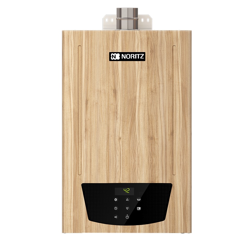 能率(NORITZ) 16升彩壳燃气热水器天然气 智控恒温 带水量伺服器GQ-16PA6AFEX-W02(暖木)高端机
