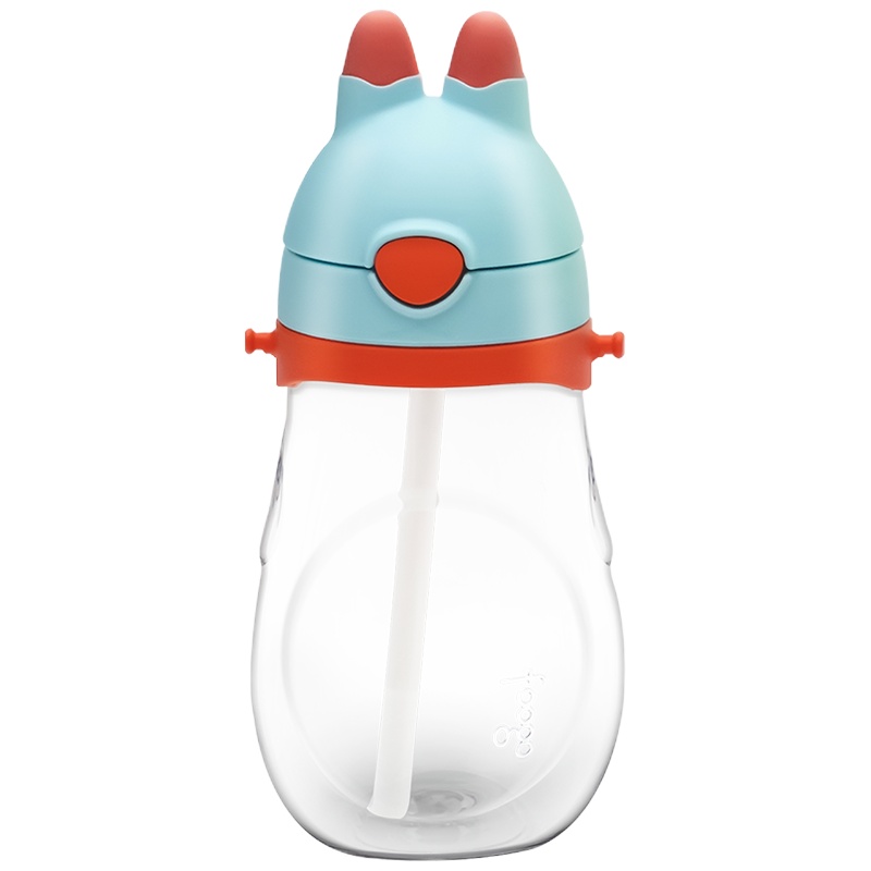 膳魔师(THERMOS)塑料杯BBSH-423儿童夏季水杯吸管杯450ml可爱兔子造型杯户外便携肩带PA材质家用/通用