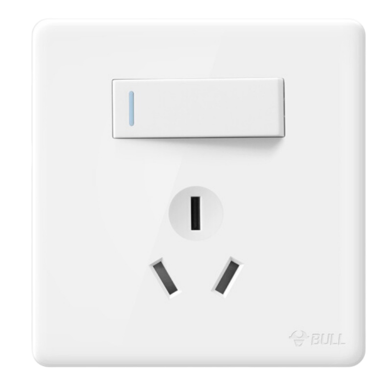 公牛(BULL) 开关插座 G28系列 16A大功率三孔带开关插座 86型面板G28E204 珍珠白 暗装 (单位:件)