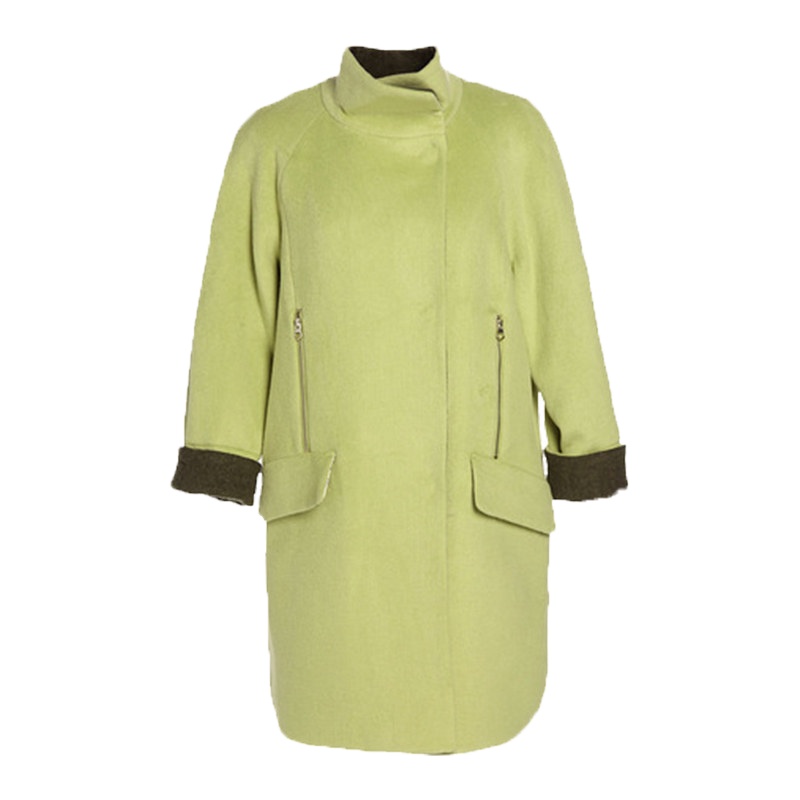 秋水伊人2021秋季新款纯色韩版毛呢大衣中长款宽松外套S404