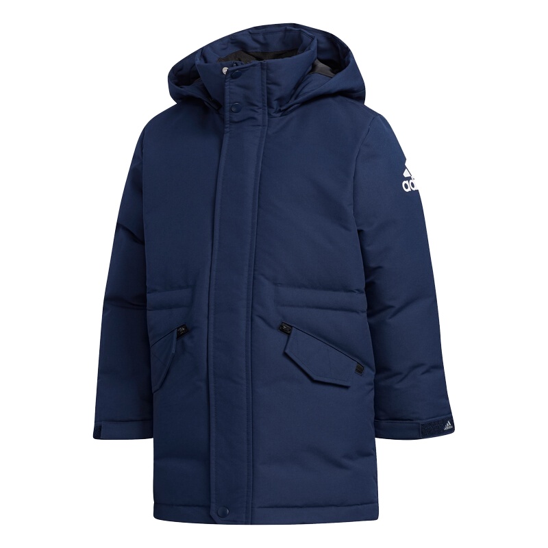 阿迪达斯（ADIDAS）中童大童运动休闲白鸭绒连帽羽绒服外套EH4199