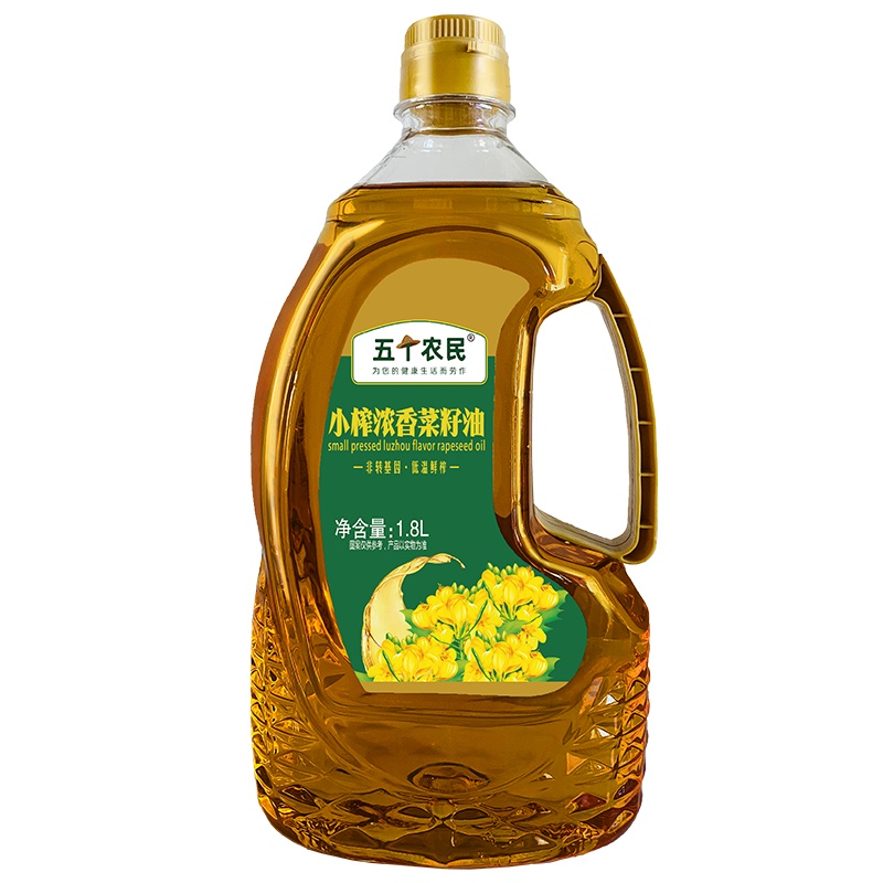 [预售到2022年1月10日发货]五个农民[苏宁自有品牌]小榨浓香菜籽油1.8Lx200