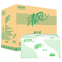 J清风商务240抽/包纸巾家用二折吸水吸油餐巾纸擦手纸B900A(包)