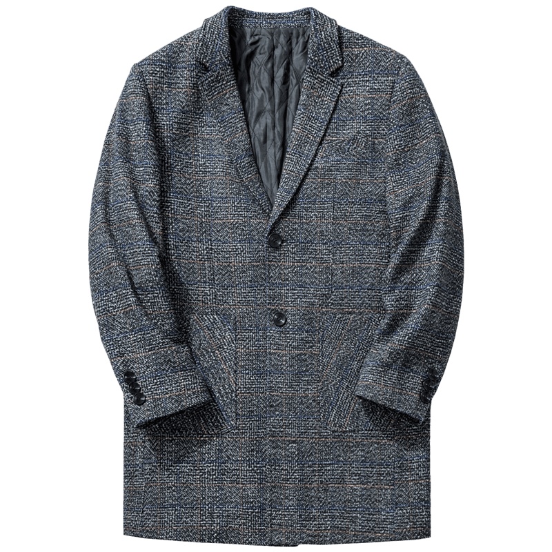 千纸鹤中长款呢子外套2019冬青年男士时尚商务休闲毛呢大衣69063