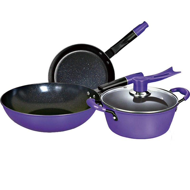 OLO-麦饭石陶瓷不粘锅IR-FR322(三件套)