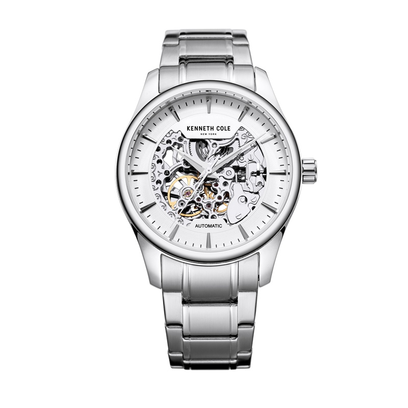 Kenneth Cole【专柜同款】机械男表美国经典钢带镂空机械男士手表KC10027200