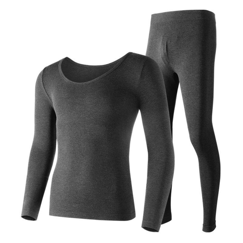 俞兆林秋冬保暖内衣男士秋衣秋裤打底纯棉薄款圆领棉毛衫