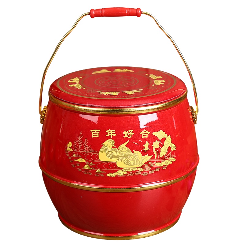 子孙桶结婚陪嫁婚庆用品马桶CIAA小号新娘家嫁妆大全女方套装喜庆  经典鸳鸯中号(送子孙五宝)