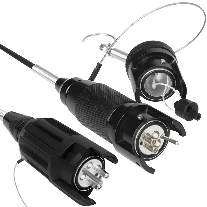 博扬 单模4芯室外TPU光缆转接线 车壁式TBE-005转TBE-002金属B型转A型塑料航空头3米BY-4S-YP3M