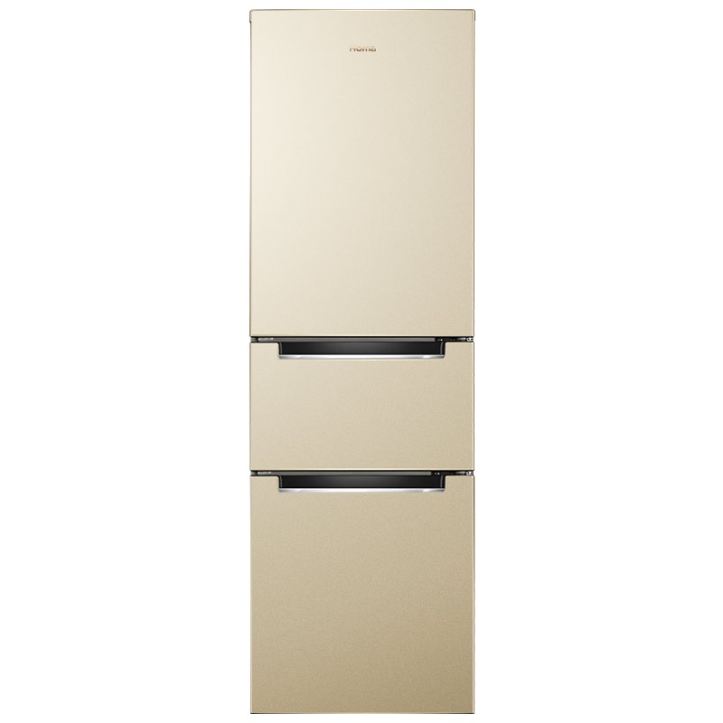 奥马(Homa) BCD-203DBK 203升 三温区 中门软冷冻 匀冷养鲜 节能静音 分类储纳 三门冰箱 金色