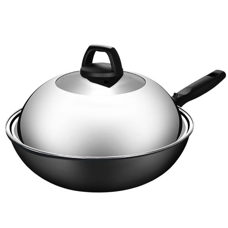 炊大皇聚油无涂层老铁锅家用传统大炒锅炒菜锅32cm炉具通用锅具CG32JY