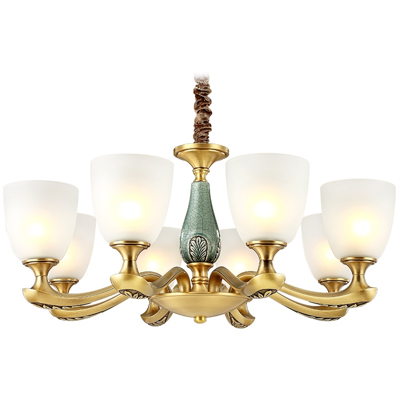 华艺照明新品欧式陶瓷全铜吊灯大气客厅灯卧室灯餐厅灯具DD112