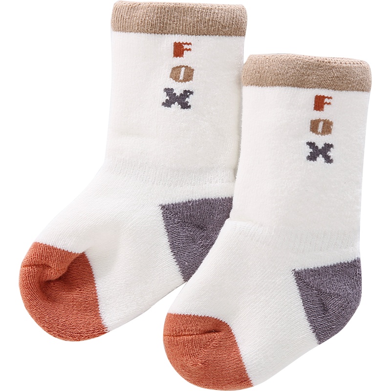 Aengbay新生婴儿袜宝宝冬季常规保暖毛圈卡通可爱超萌袜子