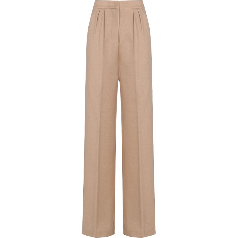 MAX MARA 麦丝玛拉 女士骆驼绒直筒长裤 JADI