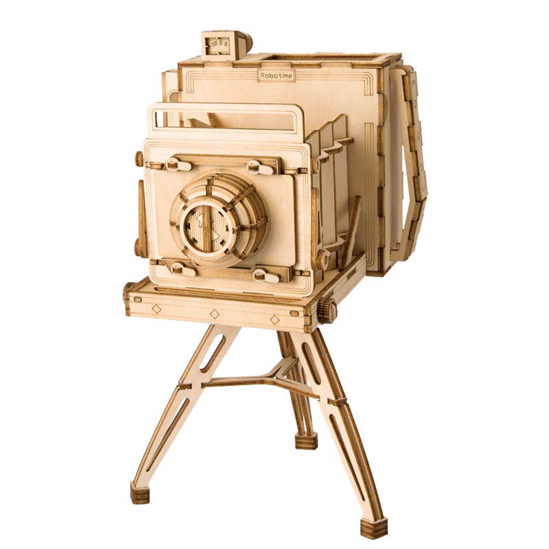 若态若来创意桌面摆件 diy立体木质拼插拼图造物集儿童益智男孩女孩手工制作拼装模型玩具 TG403影·途-相机