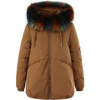 ERAL-艾莱依大毛领羽绒服女中长款2018新刺绣加厚617103048