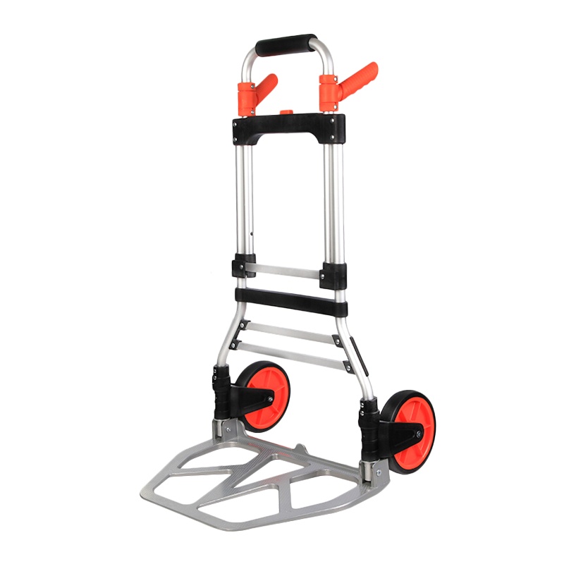 新越昌晖 拉杆车折叠手拉车购物车爬楼手推车轻音拉货车小推车拖车行李车 2轮耐用款黑 承重约200斤 90C