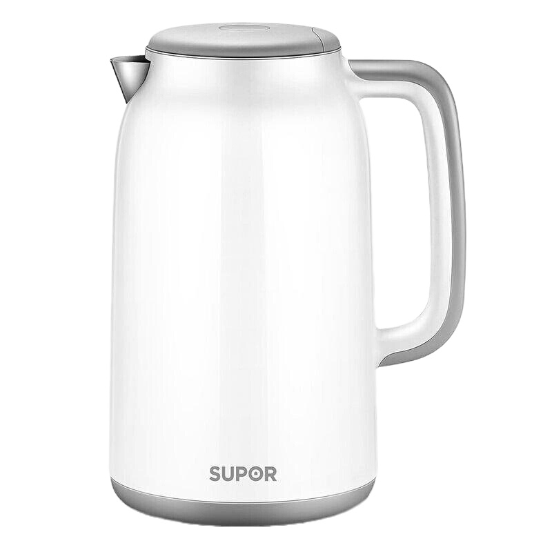 苏泊尔(SUPOR) SW-17S12A 电热水壶双层隔热防烫304不锈钢 灰白色