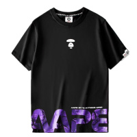 Aape夏季新款猿猴迷彩大字母印花圆领短袖T恤情侣休闲上衣