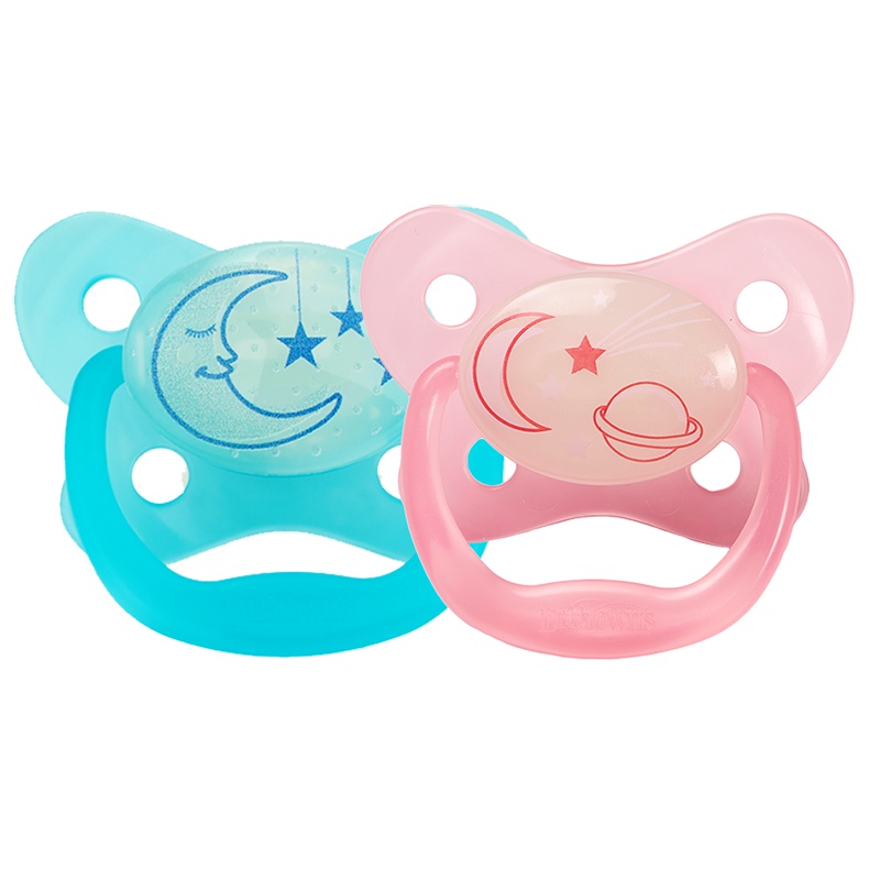 布朗博士(Dr.Brown's) 夜光舒睡安抚奶嘴 6-12月 红色