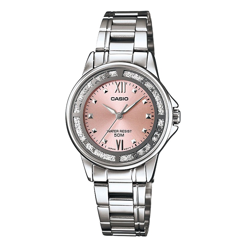 CASIO卡西欧 石英表 女 日韩品牌时尚潮流钢带简约休闲女士不锈钢石英手表LTP-1391D-4A