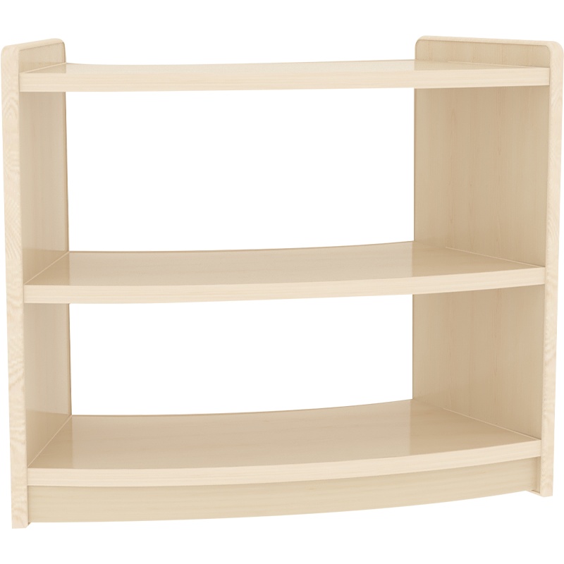 幼儿园玩具双层柜子枫木儿童木质教书包置储物收纳区架转角弧形柜