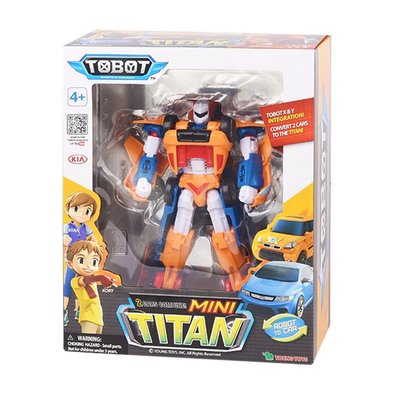 托宝兄弟(TOBOT)男孩女孩玩具金刚手动合体变形车机器人汽车X战士泰坦迷你版-301055