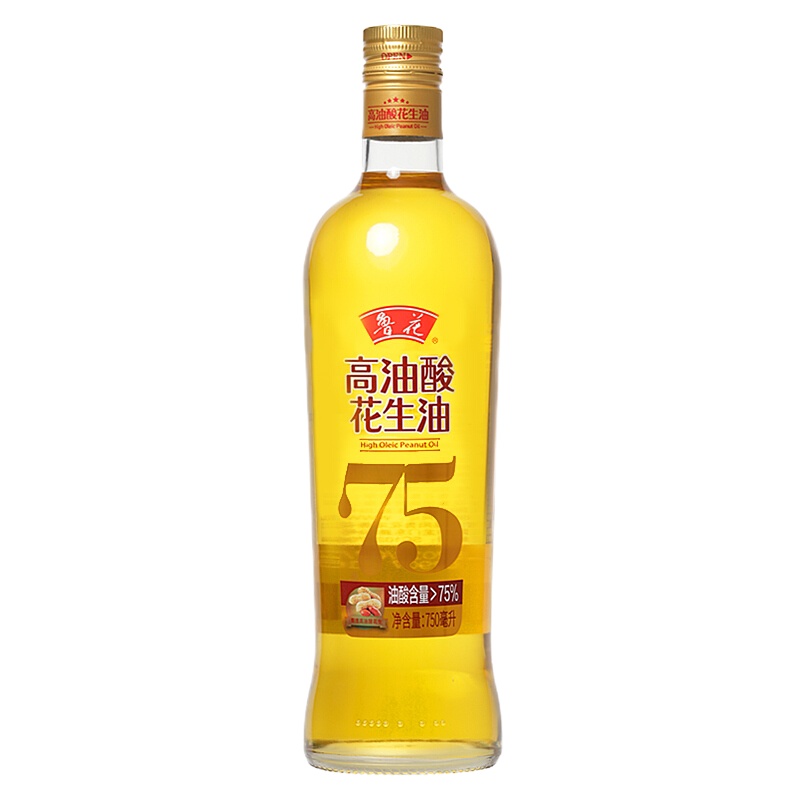 节日慰问-鲁花 食用油 5S 物理 压榨 压榨 一级 高油酸 花生油750ml