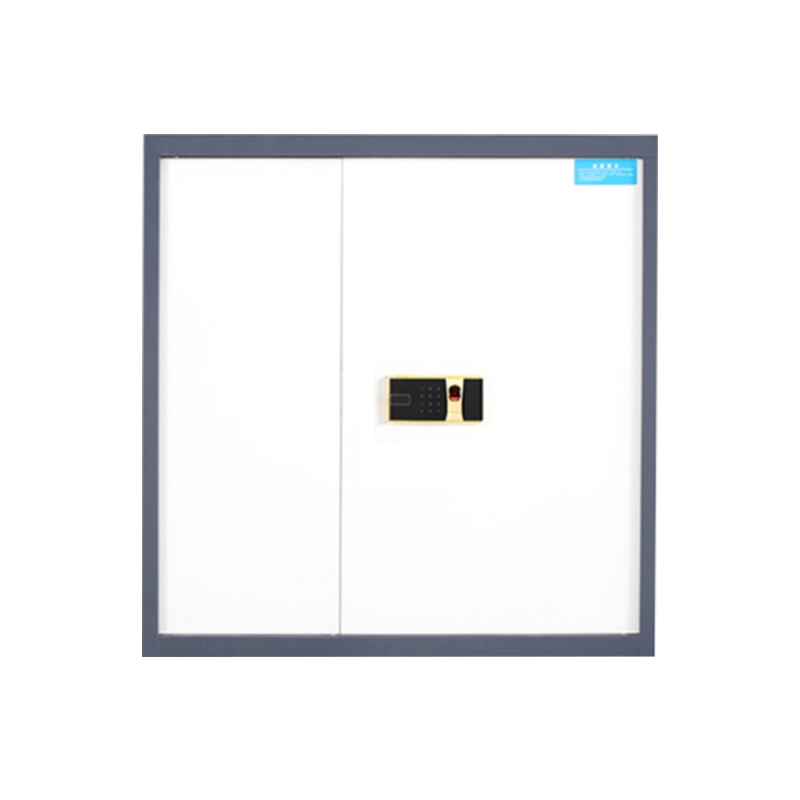 永格保密柜文件柜档案柜保险柜双保险密码柜电子锁蓝白下节带抽加厚款指纹锁