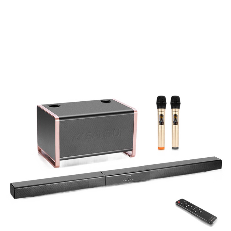 山水(sansui)家庭影院套装 重低音环绕声电视音响 无线蓝牙回音壁音箱 旗舰版(功放+K歌双话筒)