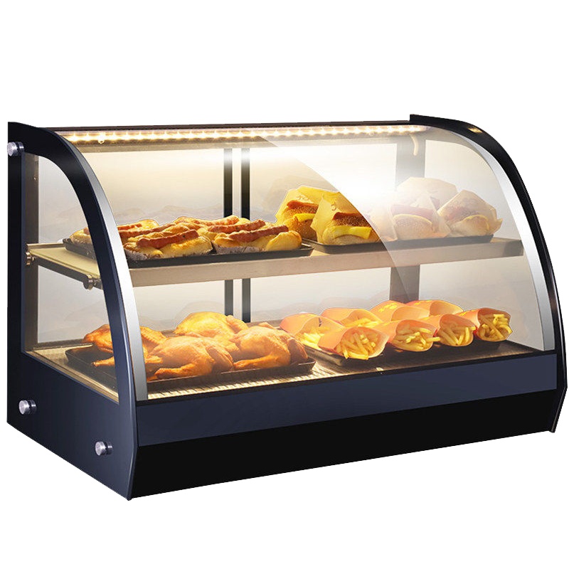 猛世保温展示柜商用台式弧形热饮熟食蛋挞炸鸡汉堡食品加热陈列柜 1.2米保温直热款