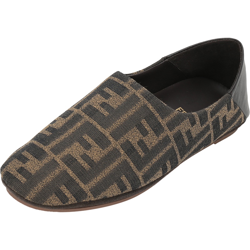 FENDI 女士 织物配皮可踩脚单鞋平底鞋拖鞋 8P8082 AEGV