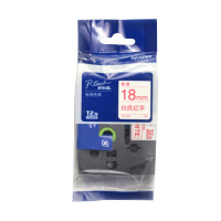 兄弟(brother)TZE-242原装标签色带/碳带 白底/红字 18mm