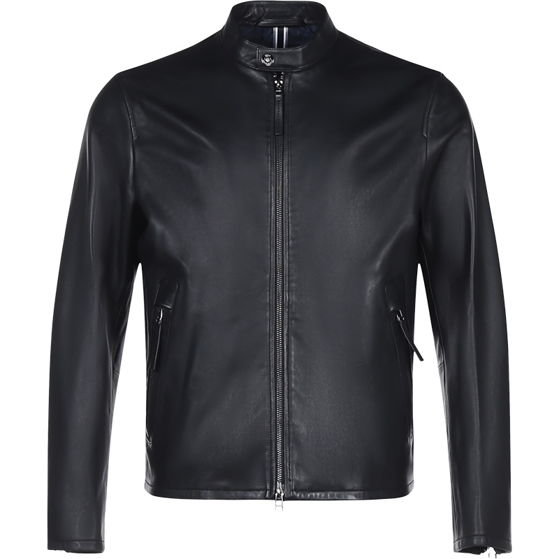 雨果博斯 HUGO BOSS 男士 羔羊皮立领皮衣夹克外套50452495