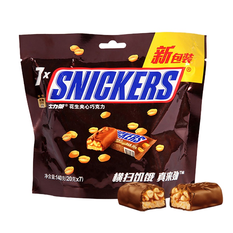 士力架巧克力花生夹心巧克力士力架140g 袋装2袋装休闲零食糖果