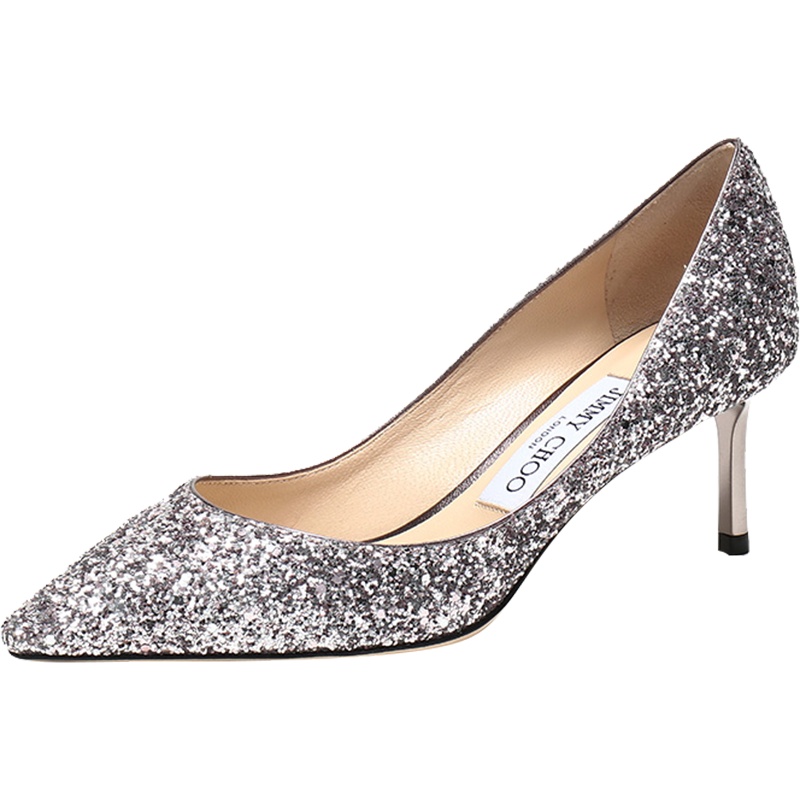 Jimmy Choo 周仰杰 女士闪光面料尖头高跟鞋 ROMY 60 VKV 193
