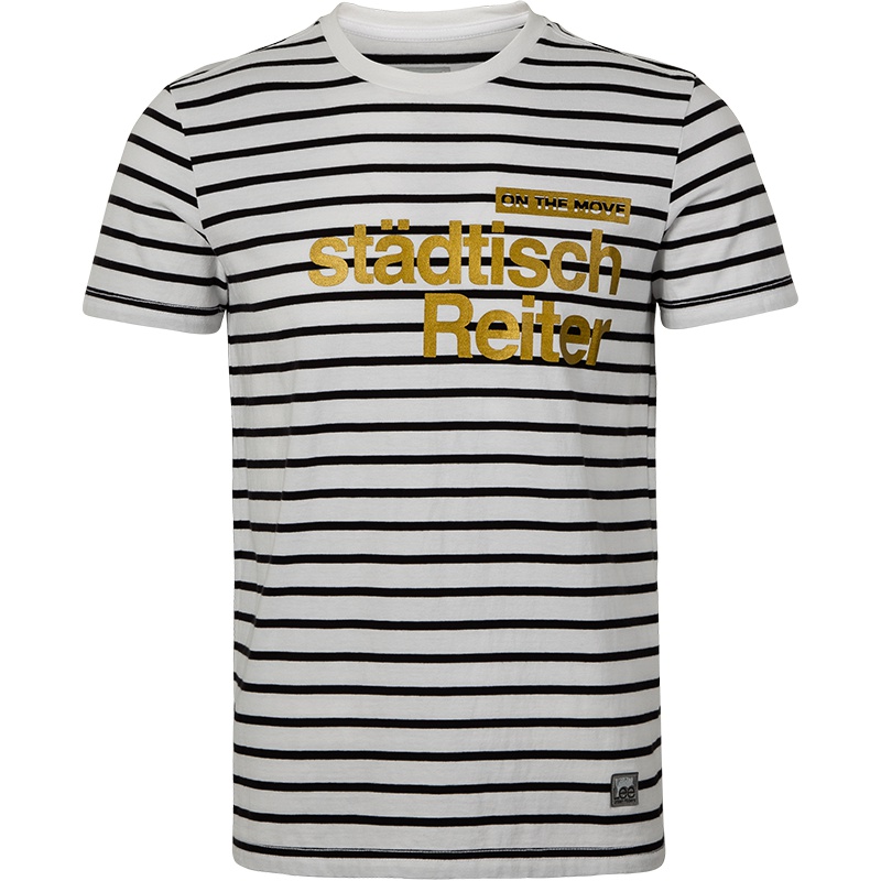 Lee男装 黑白条纹短袖圆领休闲T恤 L302003JTK14