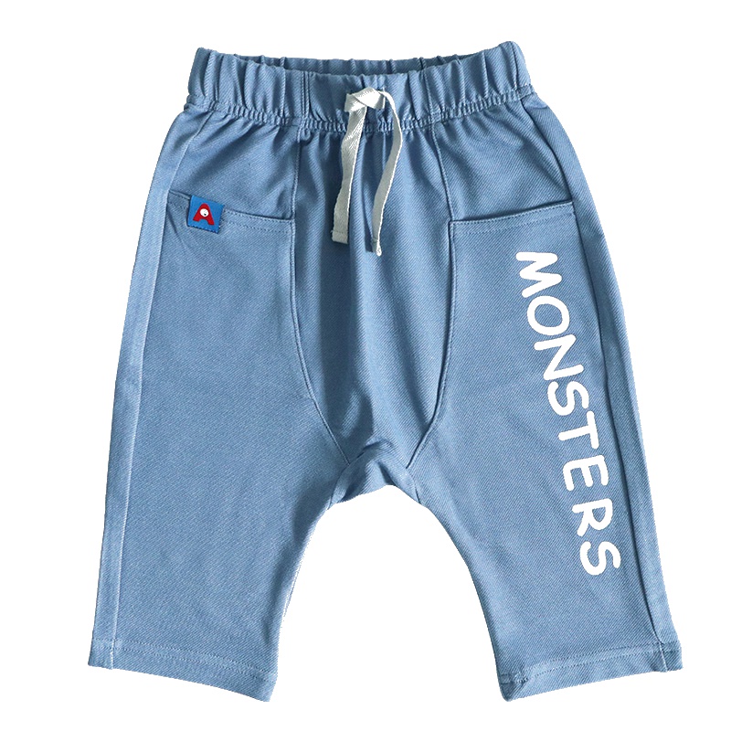 安笛贝乐儿童通用夏季七分裤男童中裤氨棉软牛仔蓝大PP裤新款女童裤子儿童哈伦裤80-120cm