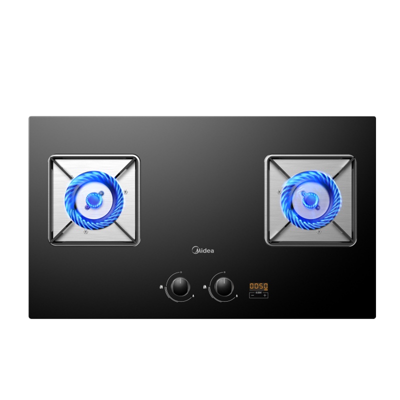 美的(Midea)燃气灶JZY-Q300 5.0KW大火力液化气双灶智能定时煤气灶具台嵌两用聚能灶
