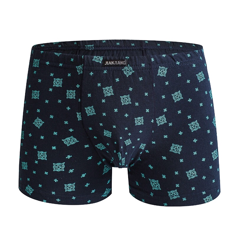 健将男士内裤男短裤U凸纯棉中腰全棉四角裤衩礼盒男式平角内裤8j377-3条装