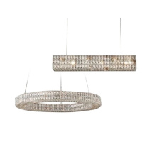 后现代简约轻奢水晶吊灯北欧创意个性餐厅吧台美式长方形吊灯具